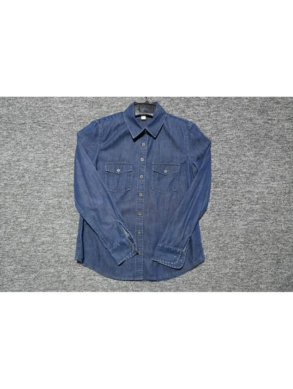 Banana Republic Denim Work Shirt Men’s Small Blue Cotton Button Up Double Pocket